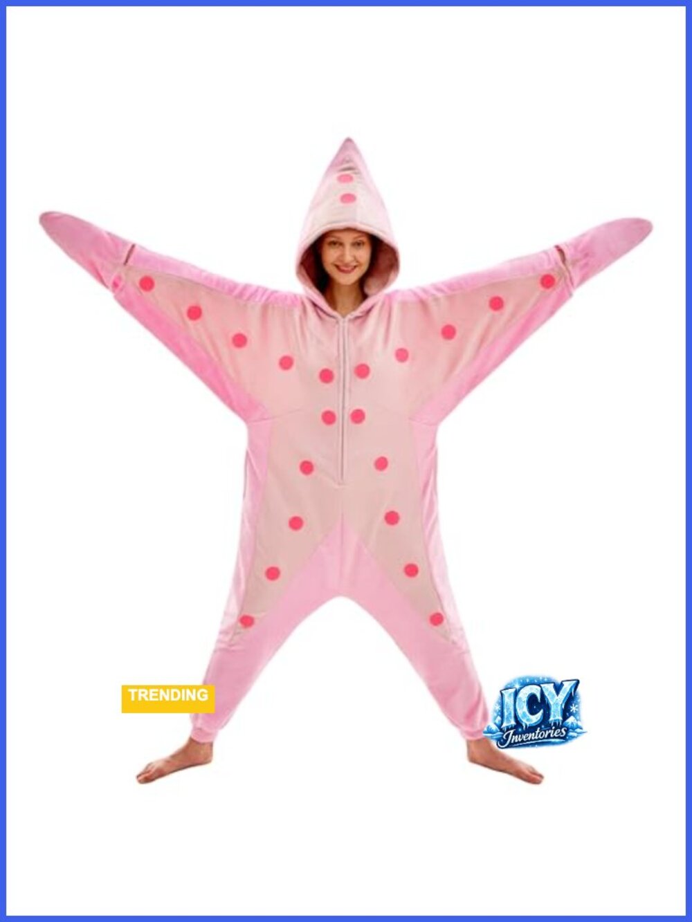 Unisex Adult Onesie Pajamas Starfish Cosplay Costume Fleece Sleepwear